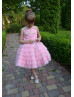 Pink Multi-layered Tulle Flower Girl Dress